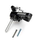 External Single Stage Oil Pump For Wet Sump Pans Featuring Aluminum Gerotor Housing And 1.200 Inch Pressure Stage Hardened For Chevy V6 V8 Platforms. Side view with mounting bracket and bolts.