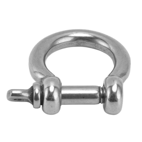 Top Shelf 4Pack 304 Stainless Steel Bow Shackles With Screw Pin D Anchor, close-up of heavy duty rigging hardware.