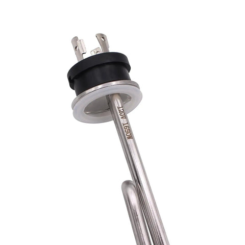 120V 1650W Foldback Tri Clamp Stainless Steel Immersion Water Heater With 3 Wire Locking Plug L5-30 For 1.5 Inch Tri Clamp Fittings