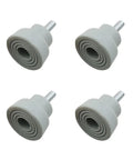 Heavy Duty Kickdown Door Stop Set 4 Pack With Replacement Rubber Tips For Drop Down Door Stop Holder shown from top view