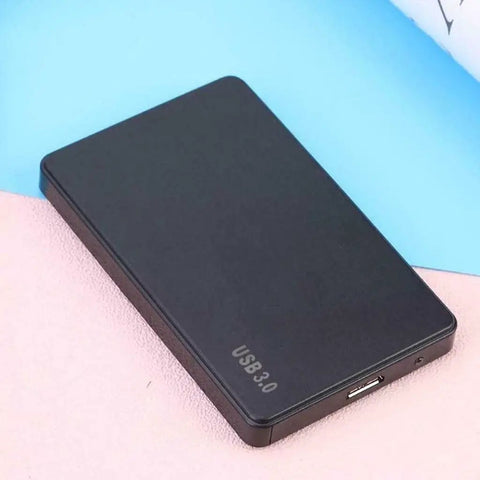 2.5 Inch Usb 3.0 Sata Hard Drive Enclosure Straight Plug Design For Smooth Laptop Hdd And Ssd Rotations on a colorful surface.