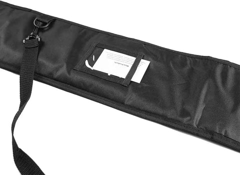 Thick Foam Paddle Bag For Two Piece Kayak And Canoe Paddles, showing labeled carrying strap on heavy duty protective case