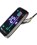 48 To 72 Volt Ebike LCD Display Speedometer With 6 Pin Connector For Electric Bikes Scooters And Trikes Optional Windshield Wide Voltage Range Durable Waterproof Screen Real Time Ride Data And Battery Status Readout, black LCD screen with 6-wire connector