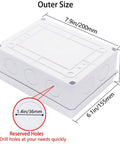 Heavy Duty Junction Box With Ten Open Slots IP65 Waterproof Dustproof ABS Plastic Project Enclosure Wall Mount Electrical Panel side view with dimensions marked.