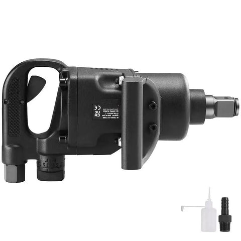 Hardcore 1 Inch Drive Air Impact Wrench Built Like A Tank To Pump Out 2730 Ft Lbs Breakaway Torque with side view angle.