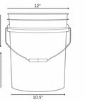 5 Gallon Plastic Buckets Set Of 3 Food Grade Containers With Blue Screw On Lids Made In USA Durable Commercial Grade, diagram view