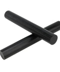 Two Pack Black Round Acetal Copolymer Rods 1.57 x 11.8 Inches For DIY Projects Like Spacers, Bushings, And Plastic Bar Stock Made From Durable POM Great For Precision Machining And Everyday DIY Use, shown crossed