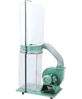 1-1/2 HP Portable Dust Collector For The Shop, 1300 CFM Airflow, 9 Inch Static Pressure, 6 Inch Inlet With Dual 4 Inch Openings, Black Finish