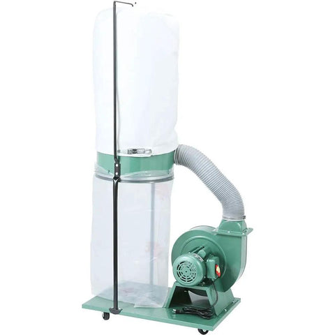 1-1/2 HP Portable Dust Collector For The Shop, 1300 CFM Airflow, 9 Inch Static Pressure, 6 Inch Inlet With Dual 4 Inch Openings, Black Finish