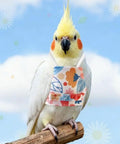 Anti Pinch Bird Flight Suit for Parrots and Small Birds Prevent Loss, Adjustable Walking and Training Gear in floral design outdoors