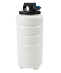 15L Oil Extractor Pump For Quick Auto Fluid Changes! Sleek white tank with black cap for easy fluid handling in garages.