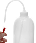 1 Liter Clear Polyethylene Wash Bottle With Tough As Nails Build, Screw Cap And Flexible Delivery Tube For Easy Liquid Dispensing Includes Tube Cap Built To Last, Temperature Safe From Minus 50C To 80C, Resistant To Acids And Alcohols. clear wash bottle with red tube cap