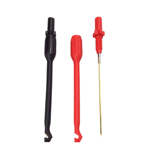 Two Pack Black And Red Wire Piercing Probes Clip Test Leads For 4mm Banana Plugs, Puncture Back Probe Pins With Screw Thread