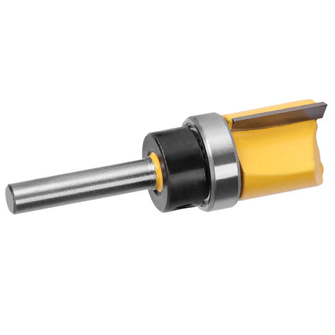 Top Notch 6mm Shank Flush Trim Router Bit Made From Tough Carbon Steel For Sleek Woodworking Cuts On Wardrobe Doors And Perfect Slotting Jobs That Get The Job Done Right Every Single Time, showing a close-up of the bit.