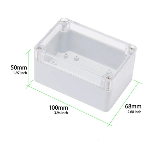 Rugged Outdoor Junction Box With Clear Cover, IP65 Dustproof Waterproof ABS Plastic Weatherproof Enclosure, Grey, 3.94x2.68x1.97 inch