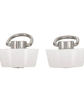 White Drain Stopper with Stainless Steel Ring, Silicone Seal Plug displayed from the front with integrated hanging rings.