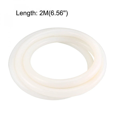 Coiled Silicone Tubing 8mm ID x 14mm OD Two Meter Length Flexible Rubber Water and Air Hose Clear Translucent