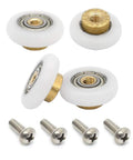 4 Pieces Shower Door Rollers Runners Wheels Replacement Part For Bathroom Glass Shower Door Sliding Track With 19mm Wheel Diameter