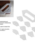 Pro-Grade Router Table Corner Radius Jig Set, Built Like a Tank Aluminum Alloy Profile Template Kit, R5 to R40 Precision Routing Radii with interchangeable blades.