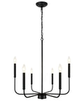 Six Light Industrial Black Chandelier For Dining Room And Living Space Dope Modern Farmhouse Pendant Light Hanging Ceiling Fixture Perfect For Kitchen Island Hallway Bedroom Foyer, metal fixture with six arms