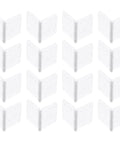 16-pack of nylon hinges for RC airplanes, medium size 0.63 to 1.14 inches, designed for model aircraft control surfaces.