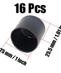 Heavy Gauge Round Rubber Chair Leg Caps And Table Foot Floor Protectors One Inch Black Furniture Bumpers showing 25mm dimensions.