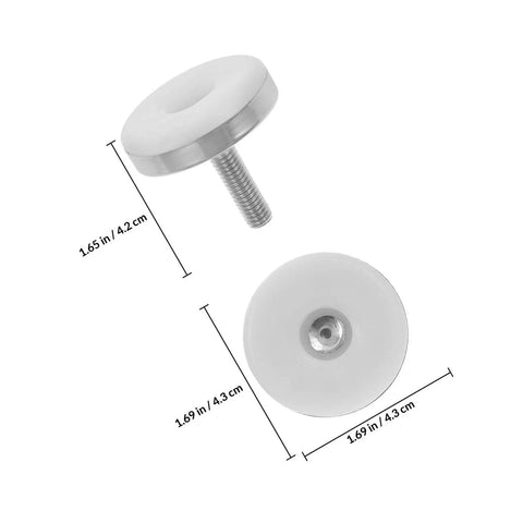 6Pcs Adjustable Furniture Leveling Feet For Tables And Wood Legs, Heavy Duty Iron And Plastic Construction With M8 Thread, Easy Install No Sweat Stability Boosters For Home And Office, Fits Most Furniture, 1.69in white threaded foot