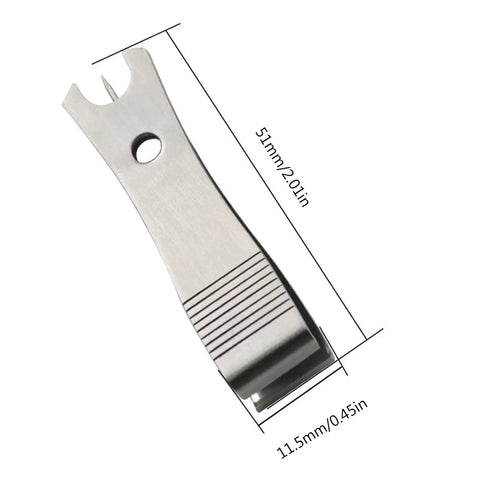 Two Pack Stainless Steel Fishing Line Cutter Nippers With Hook Eye Pin, Ultra Compact Lightweight Line Scissors, dimensions shown