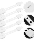 White Plastic Refrigerator And Cabinet Safety Locks Five Pack Easy Install Strong Adhesive Latches To Prevent Doors From Opening
