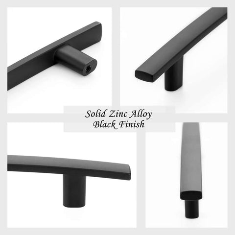 Matte Black Cabinet Pulls Curved Look 3 Inch Hole Centers 10 Pack Solid Metal Drawer Handles Rust Free Kitchen Furniture Grips With Screws