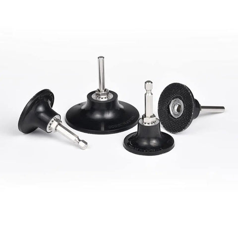 Easy Twist On Quick Change Disc Pad Holder Kit, 4 Pack, 1/4 Inch Shanks For Die Grinder with Durable Aluminum Core and Nickel Shank