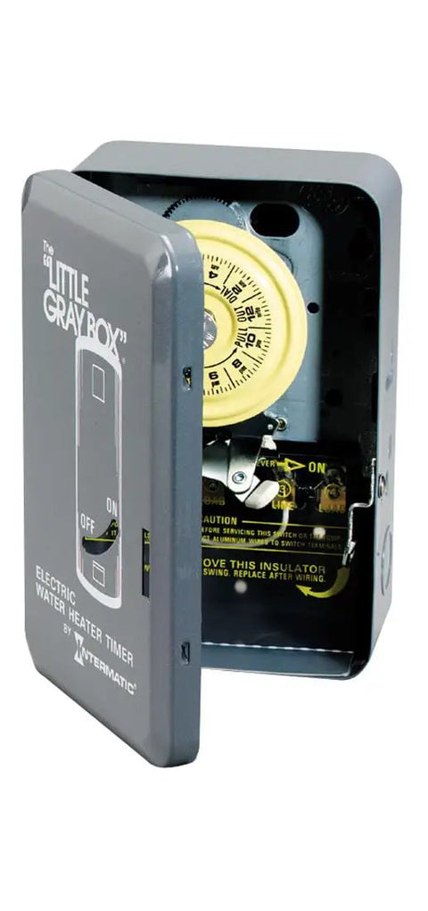 WH40 Mechanical Water Heater Time Switch Durable Gray Housing With Easy Dial Settings For Precise Daily On Off Control