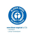 Blauer Engel logo displaying eco-friendly certification for Premium Solvent Free Wood Stain In Classic Rosewood.
