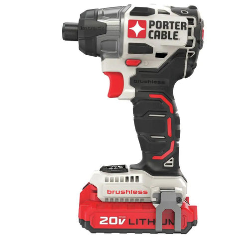 Side view of 20V Max Impact Driver With Battery And Charger Included One Quarter Inch Chuck 2700 RPM Brushless Motor