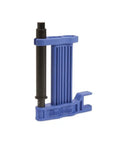 Slack Setter Pro Chain Slack Tool for motorcycles in blue, measures chain slack up to 52 mm, universal fit.