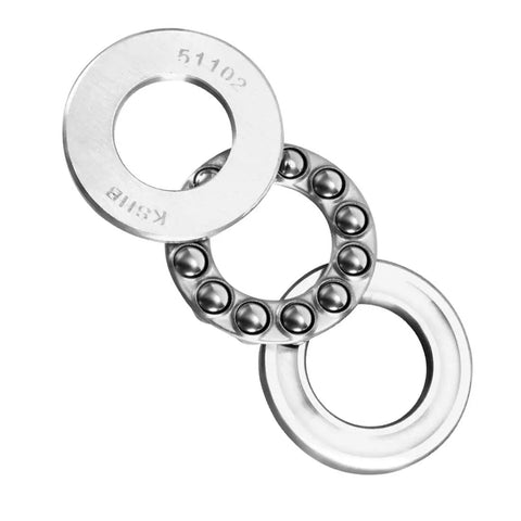 Thrust Ball Bearing Set 15mm Bore 28mm Outer 9mm Thick Chrome Steel AISI 52100 ABEC3 Single Row 2 Pack Built For Heavy Duty Machinery And DIY Projects With Smooth Operation And High Temperature Tolerance, two bearings shown