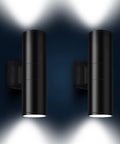 Dusk To Dawn Outdoor Wall Light With Sensor ETL Listed Aluminum Up Down Cylinder Sconce for porch patio yard, 2-pack view