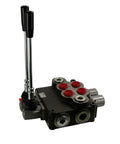 P120 Hydraulic Directional Valve With 2 Spool 4 Way 3 Position Spring Center Action 30 GPM At 3625 PSI SAE 12 16 Inlet Outlet Ports And SAE 12 Work Ports Built Tough Industrial Valve For Rugged Hydraulics front view