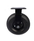 8 Inch Inflatable Rubber Caster Wheel For Luggage Cart Hotel Lobby And Office Baggage Replacement Tire with black metal bracket.