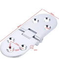 Bright Zinc Alloy Dining Table Flap Hinge for Folding, oval design with measurements, suitable for tables and cabinets, easy install, stable support