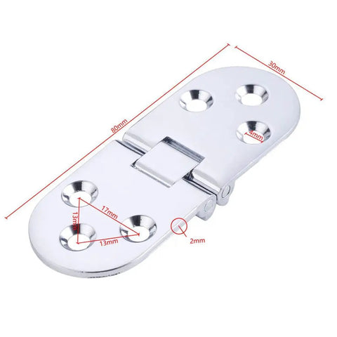 Bright Zinc Alloy Dining Table Flap Hinge for Folding, oval design with measurements, suitable for tables and cabinets, easy install, stable support
