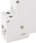 Side view of a DC Voltmeter With 3 Digit LED Display 11 To 310V Plug And Play DIN Rail Mount Voltage Meter for industrial panels.