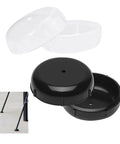 Rock Solid Patio Furniture Glides 160 Piece Heavy Duty Floor Protectors With No Sweat Setup And Sweet Weather Resistant Design For Deck Chairs And Dinner Tables White, showing black and white chair glides.