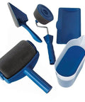 Go Hard DIY Paint Roller Brush Tools Set With Flocked Edger Handle And Leak Free Seamless Wall Decorating Kit featuring rollers and paint tray.