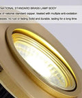 9-Pack of 3-Inch Brass LED Recessed Lights, Round Retrofit Ceiling Fixtures with Lush Gold Trim, flat baffle spotlight detail.
