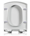 Round White Toilet Seat Featuring Soft Close Slow Closing Lid Universal Replacement Fits Standard Toilets durable polypropylene with smooth surface.