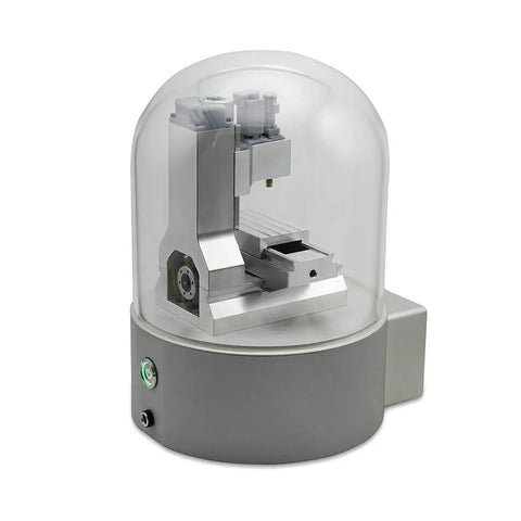 Sweet Mini Desktop CNC Machine With G Code 3 Axis Milling Simulator Transparent Enclosure, compact aluminum model.