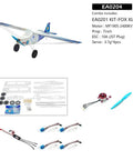 Fox XL 2025 RC Airplane Kit With 1030mm Wingspan Foam Airframe MF1905 2400KV Motor and parts display