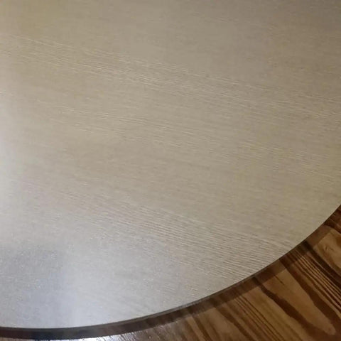 Totally Seamless Marble White Lazy Susan Rotating Serving Tray For Dining Table Smooth surface showing the wood round platform.