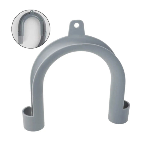 Gray Washer Drain Hose Guide Mounting Bracket U Shape Replacement Part For WH41X10133, durable plastic with wall mount option